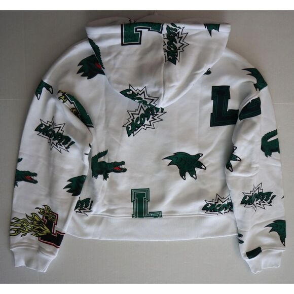 Lacoste SF9215-51-001 Women's Sz 36 US 4/S White Oversized Fleece Hoodie - Picture 10 of 13